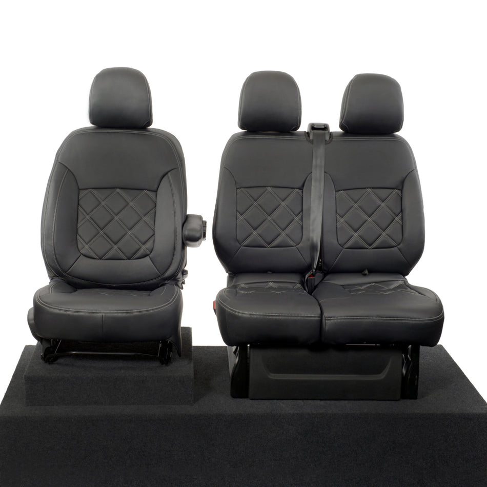 Renault Trafic Tailored Leatherette Seat Covers (2014 Onwards) - Black