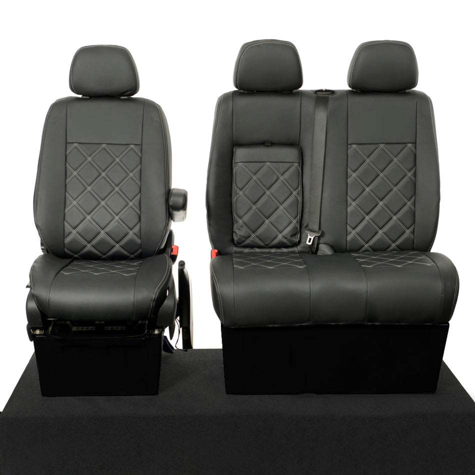 Mercedes Sprinter Van Tailored Leatherette Seat Covers - Black