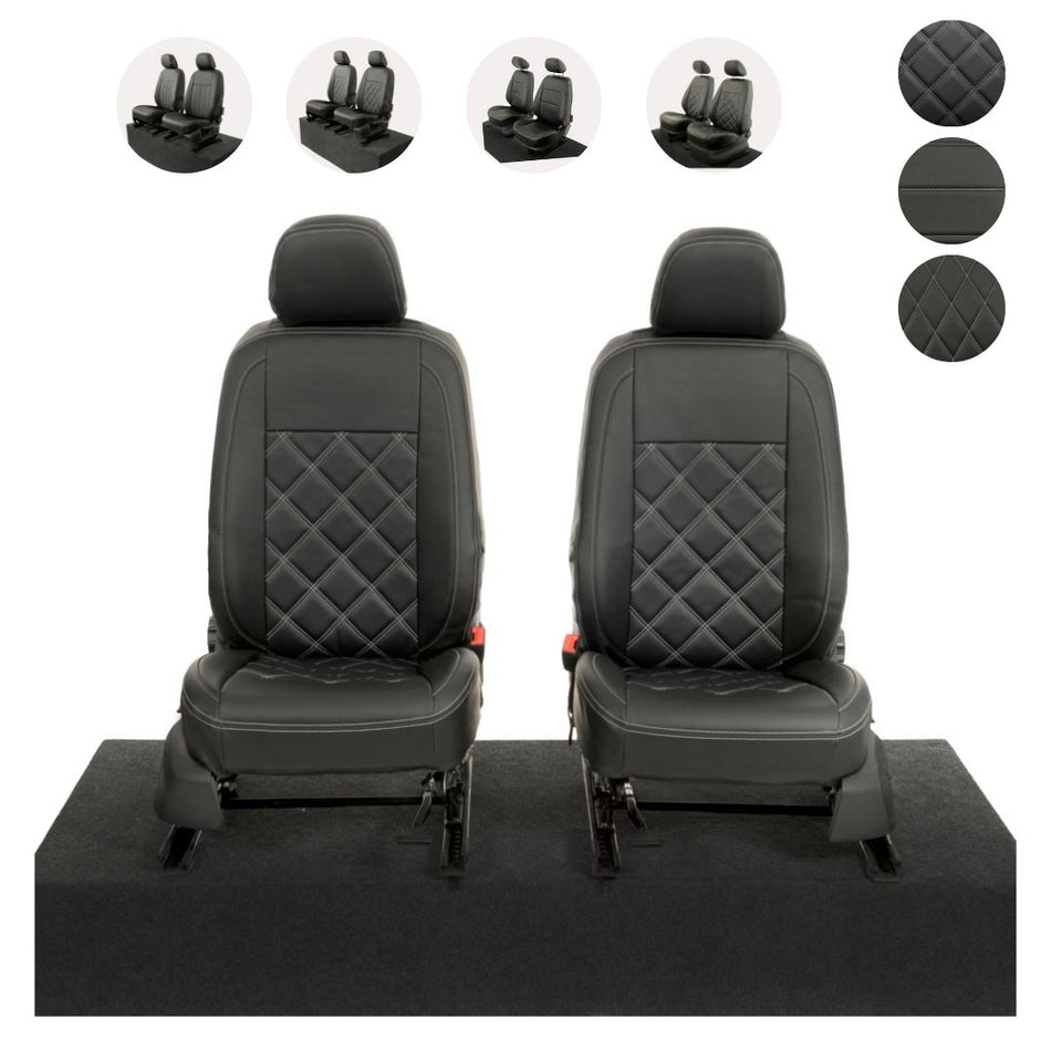 VW Caddy Tailored Leatherette Seat Covers - Black