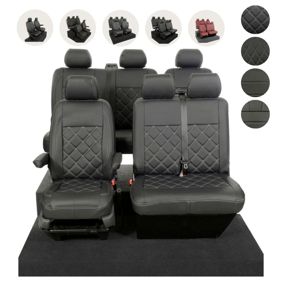 VW T6 / T6.1 Transporter Tailored Leatherette Seat Covers (2015 Onwards)